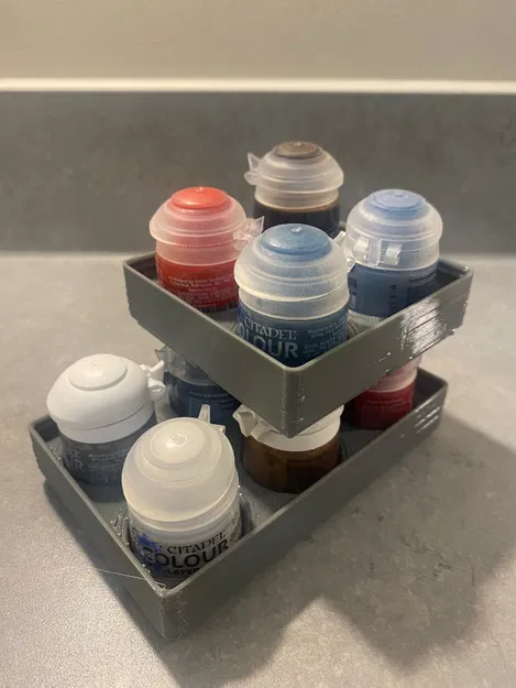 Gridfinity Stackable Citadel Paint Pot Storage 2x2 - Image 3