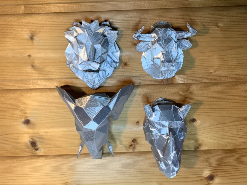 Đầu Con Vật Phong Cách Low Poly - Image 1