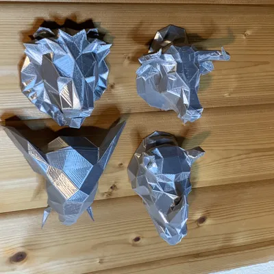 Đầu Con Vật Phong Cách Low Poly