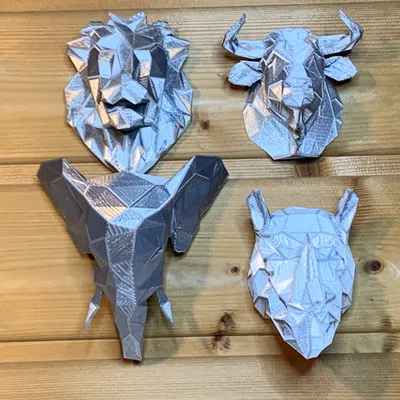 Đầu Con Vật Phong Cách Low Poly