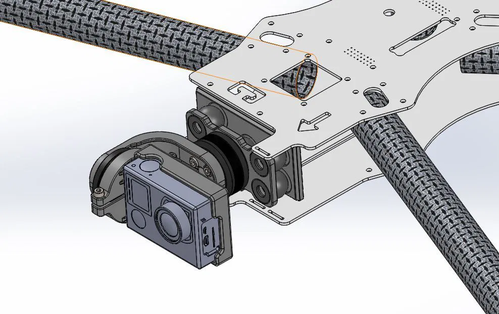 Gimbal 2 Trục cho GoPro Hero 4 trên Reptile 500 MWC (TBS Discovery Clone) - Image 1