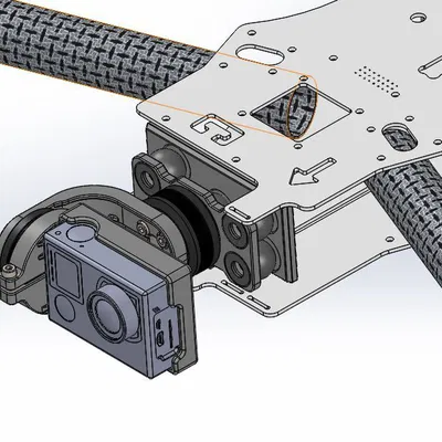 Gimbal 2 Trục cho GoPro Hero 4 trên Reptile 500 MWC (TBS Discovery Clone)