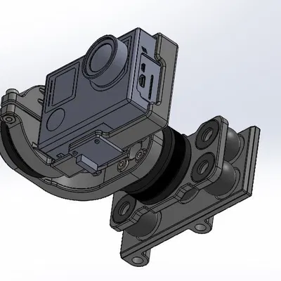 Gimbal 2 Trục cho GoPro Hero 4 trên Reptile 500 MWC (TBS Discovery Clone)