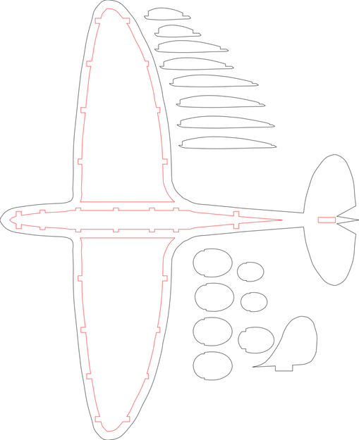 Mô hình Supermarine Spitfire cho máy cắt laser - Image 3