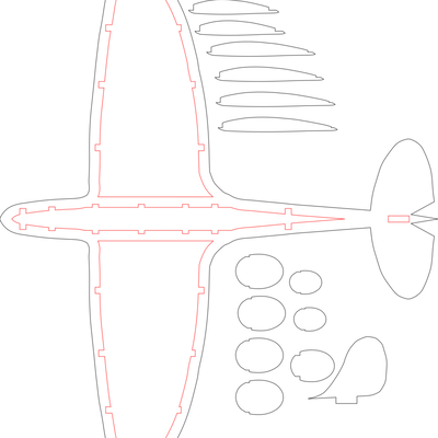 Mô hình Supermarine Spitfire cho máy cắt laser
