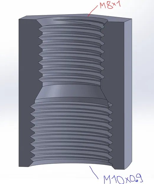 Adapter Chuyển Đổi Đầu Nóng Prusa Mini M8x1 sang M10x0.9 - Image 2