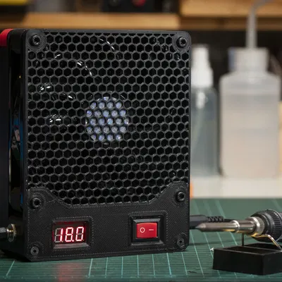 Máy Hút Khói Hàn 120mm Tối Thượng Có Cổng USB PD, Hub Nguồn DC, Chụp Nam Châm