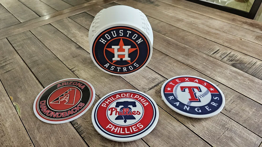 Khung đèn hình bóng chày có bảng logo đội bóng - Image 1