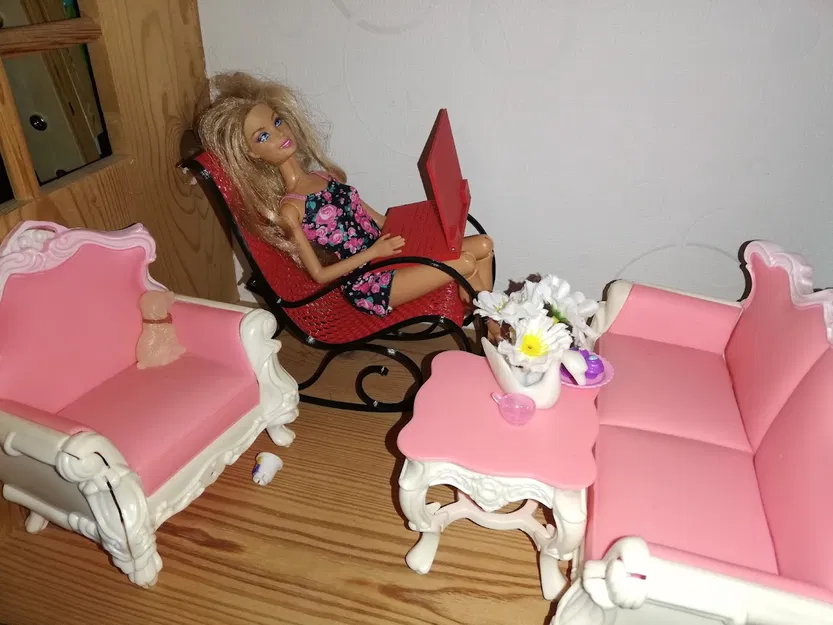 Ghế bập bênh cho búp bê Barbie - Image 1