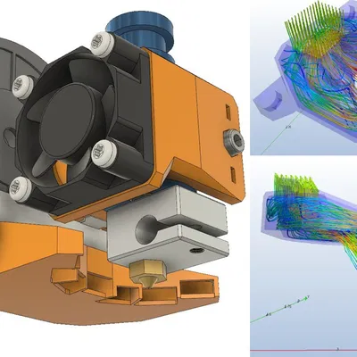 Ống dẫn khí làm mát E3D v6 tối ưu CFD có thể điều chỉnh