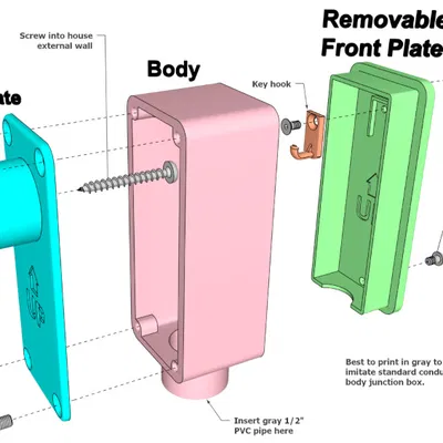 Hộp Đựng Chìa Khóa Che Dấu Trong Thân Ống Điện Thoại Giả