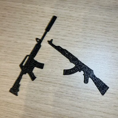 Trang Trí Móc Khóa Tường 2D CSGO M4A1 và AK47