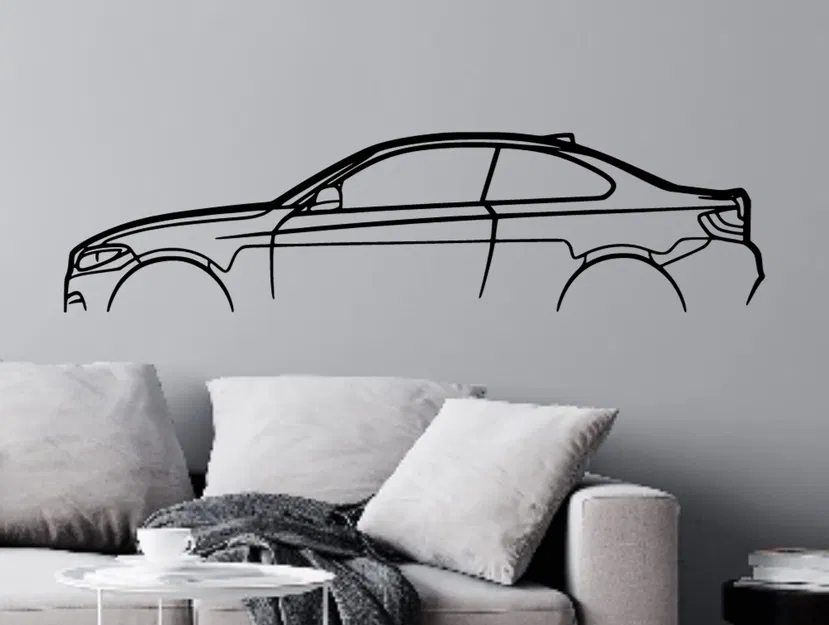 Tranh Treo Tường Silhouette Xe BMW M4 - Image 2