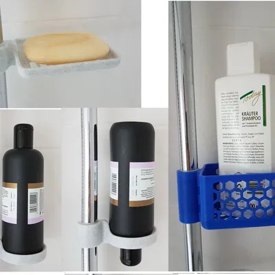 Món xà phòng, khay chai và giỏ cho que tắm