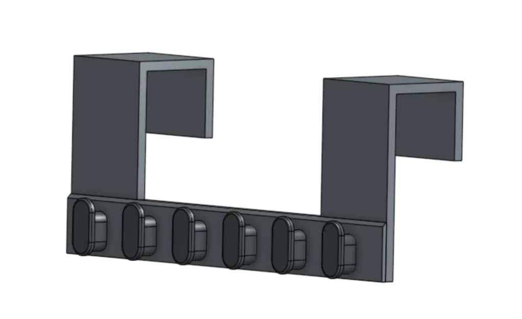 Móc treo cửa với 6 cái móc để treo khăn - Image 1