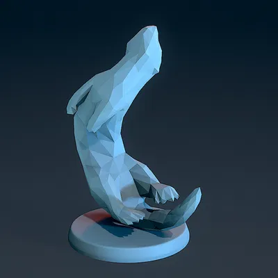 Rái Cá Phong Cách Low Poly