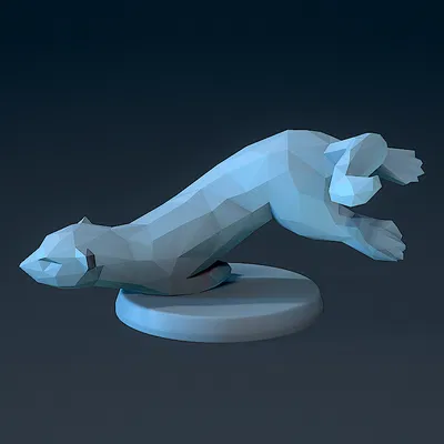 Rái Cá Phong Cách Low Poly