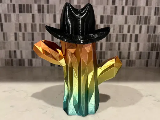 Nón Cowboy Cho Xương Rồng Low Poly - Image 1