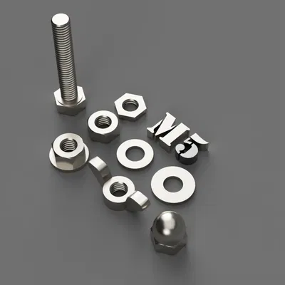 Ốc vít, đai ốc và vòng đệm lục giác M5