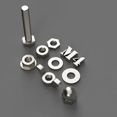 Bu-lông, đai ốc và vòng đệm lục giác M4