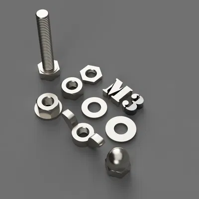 Bu lông, đai ốc và vòng đệm lục giác M3
