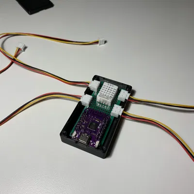 Hộp cho bo mạch 30x70mm - 1 DHT22, 1 ESP32 S2 mini, 4 đầu nối XH