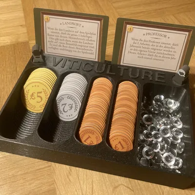 Khay chính Viticulture đựng xu, nho và rượu