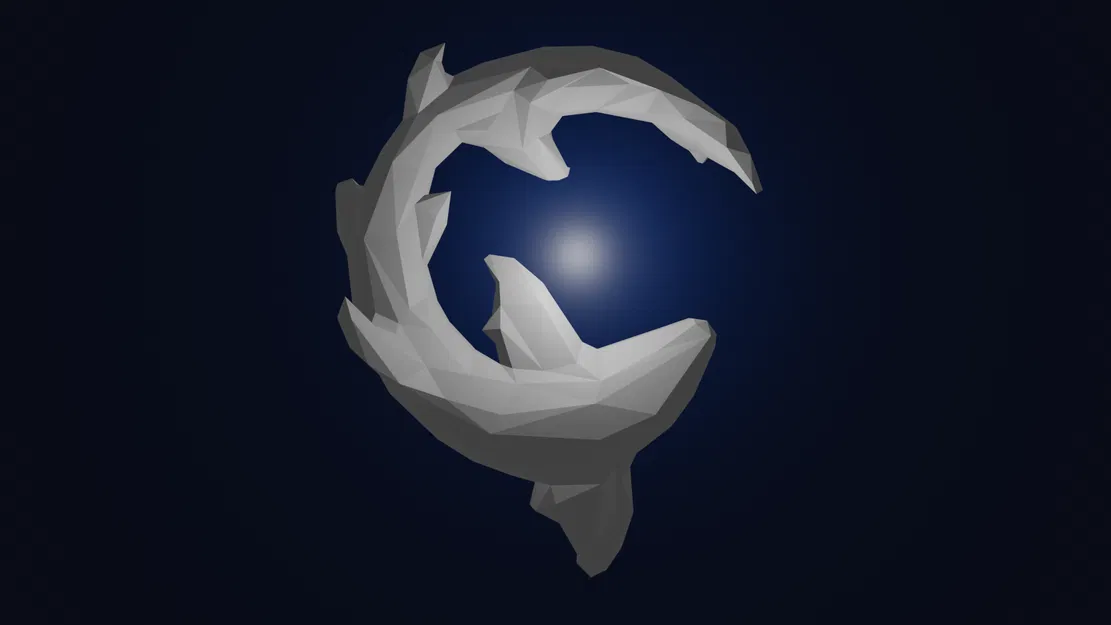 Cá Mập Low Poly (Không Cần Support) - Image 1