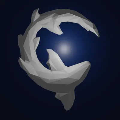 Cá Mập Low Poly (Không Cần Support)