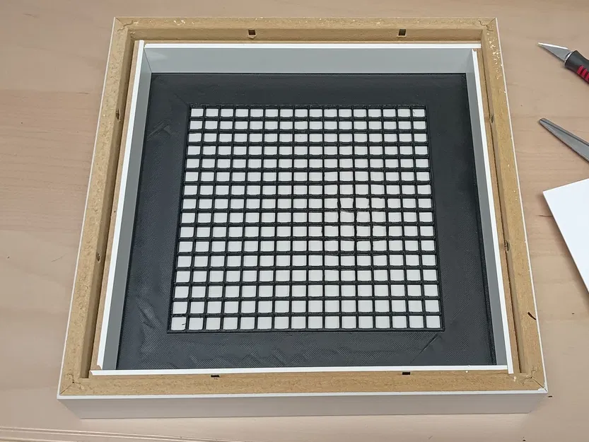 Mạch LED WS2812B 16x16 gắn trong khung Ikea Ribba - Image 1