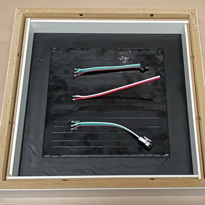 Mạch LED WS2812B 16x16 gắn trong khung Ikea Ribba