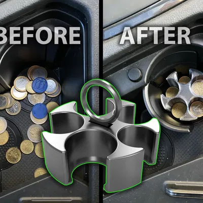 Khay Đựng Tiền Xu Euro Cho Xe Hơi (¢10, ¢20, ¢50, €1, €2)