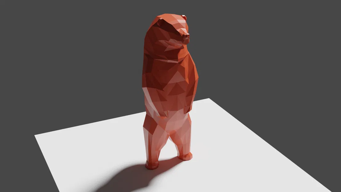 Gấu Low Poly Đứng - Image 1