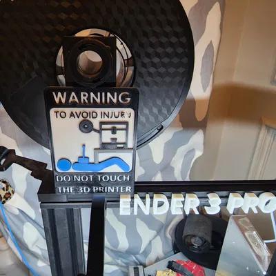 Biển báo cảnh báo máy in 3D (CÓ THÊM MÓC TREO)