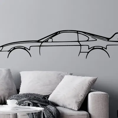 Tranh Treo Tường Hình Silhouette Toyota Supra Mk4
