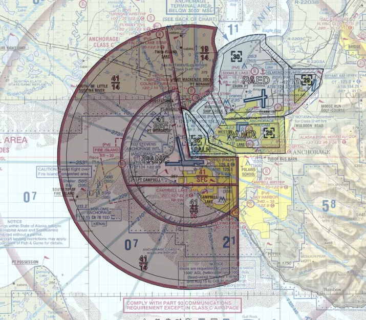 Bản Đồ Khu Vực Sân Bay PANC 3D (Tỷ Lệ Chia Đoạn) - Image 1