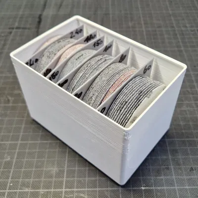 Hộp lưu trữ Gridfinity cho giấy nhám 3 inch (có thể xếp chồng)