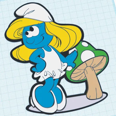 Tranh Tường Smurfette Đa Sắc Màu
