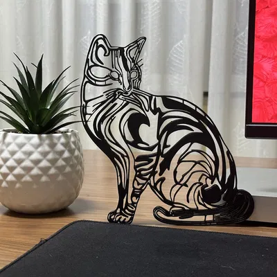 Tượng Mèo Dạng Khung Dây