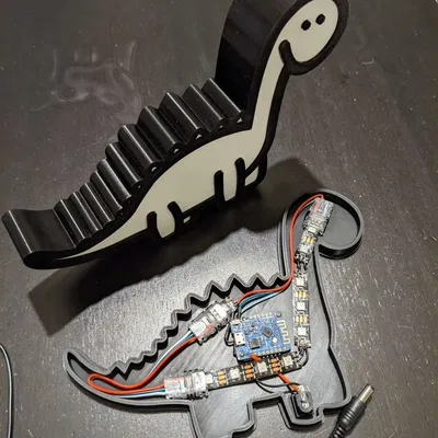 Đèn Ngủ Khủng Long (có jack DC và đế gắn Wemos/Lolin D1 Mini)