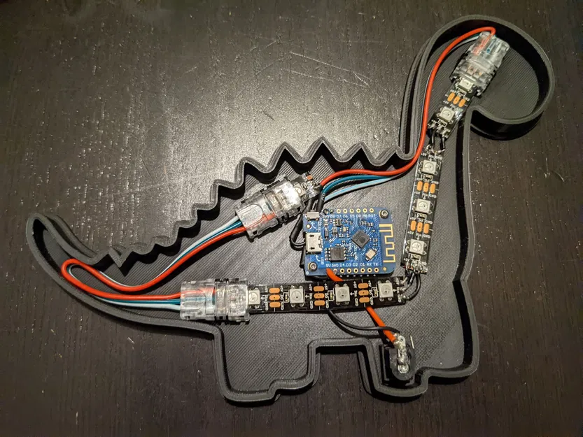 Đèn Ngủ Khủng Long (có jack DC và đế gắn Wemos/Lolin D1 Mini) - Image 3