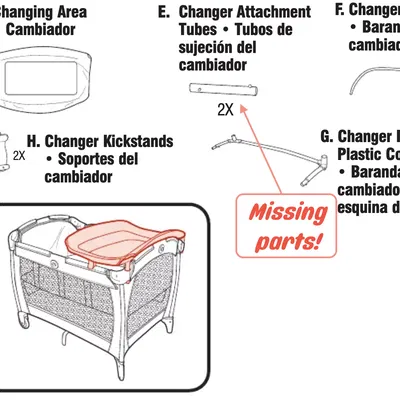 Ống nối bàn thay tã Graco Pack 'n play