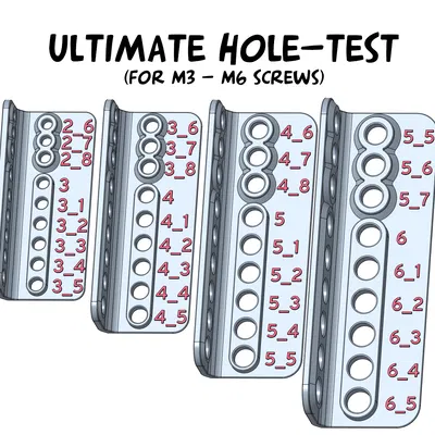 Ultimate Hole-Test (M3 - M6) / Mẫu thiết kế kích thước lỗ