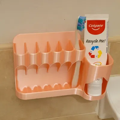 Kệ đựng bàn chải và kem đánh răng, Tháo rời, Dán bằng 3m Command Strip