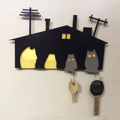 Móc Treo Chìa Khóa Hình Nhà Mèo Độc Đáo