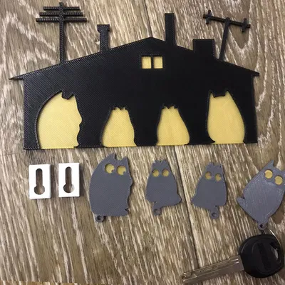 Móc Treo Chìa Khóa Hình Nhà Mèo Độc Đáo