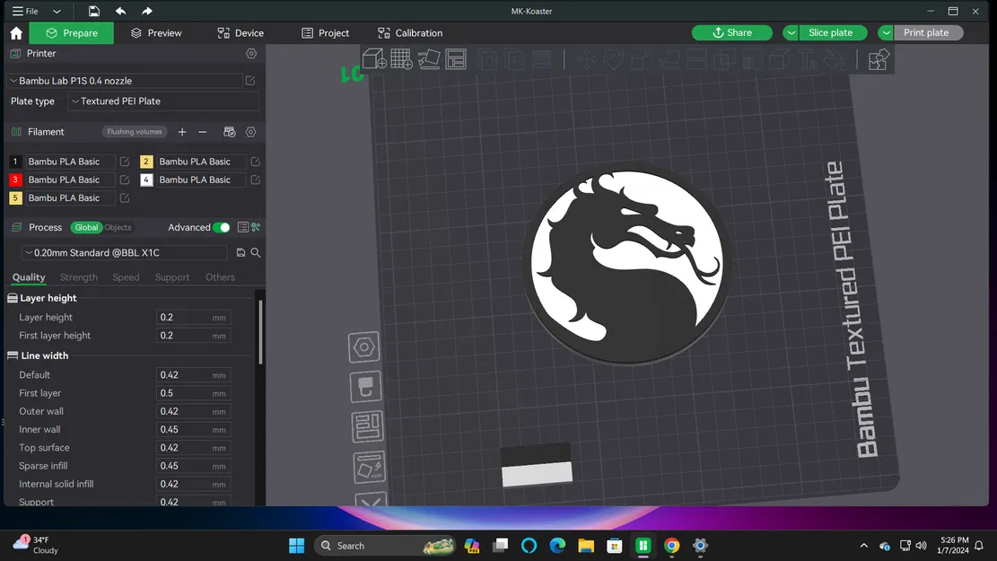 MK Koaster - Đế lót ly Rồng Mortal Kombat - Image 1