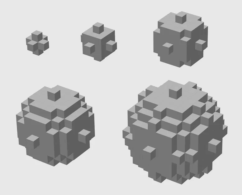 Voxel/Blocky Spheres (Bán kính 1-12) - Image 1