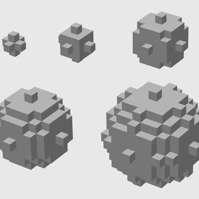 Voxel/Blocky Spheres (Bán kính 1-12)