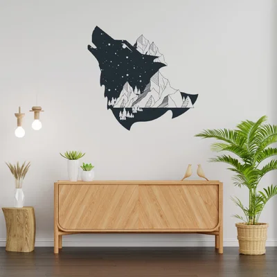 Mẫu Sói Trang Trí Tường 3D